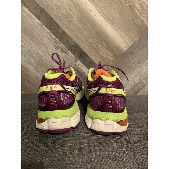 Asics Gel Nimbus 15 Women’s Size 8 Running Shoes Purple Lime Yellow T3B5N - Picture 4 of 8